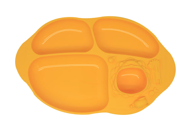 marcus marcus suction divided plate yellow oma care